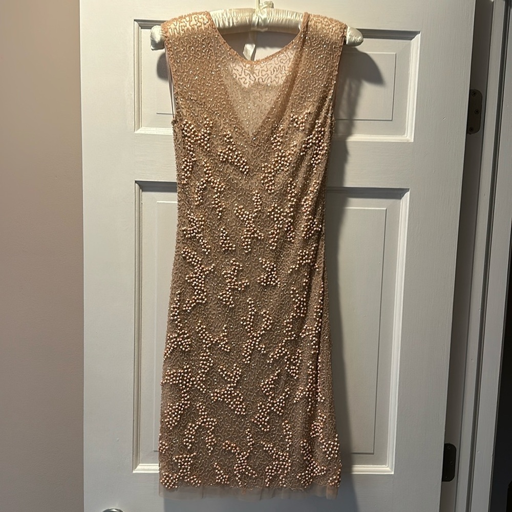 NWT Parker Sequin Mini Nude Dress Size 4